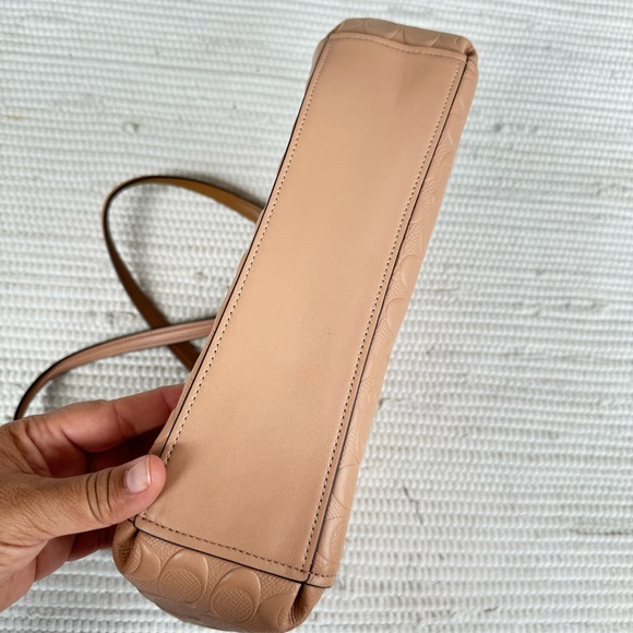 COACH BROOKE CARRYALL IN SIGNATURE LEATHER   BEECHWOOD/LIGHT GOLD - Picture 6 of 13